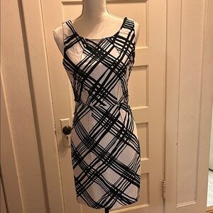 Heart Soul Elegant Black and White Plaid Dress